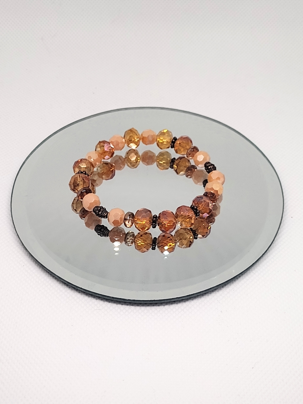🌸2/$16🌸 Faceted Brown Amber Beaded Stretch Bracelet - Picture 5 of 7